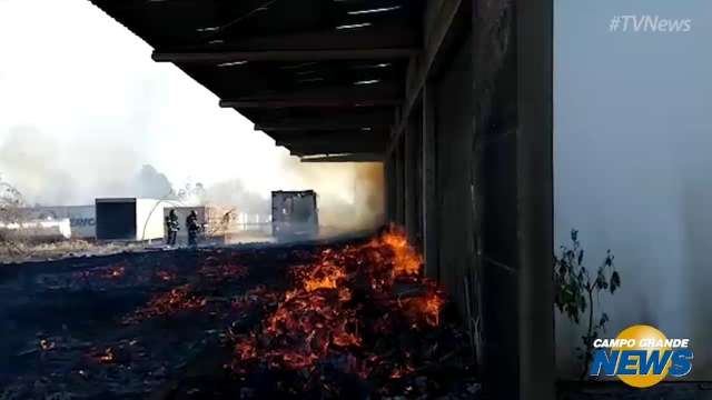 Fogo se espalha destruição pelo pátio da transportadora Três Américas