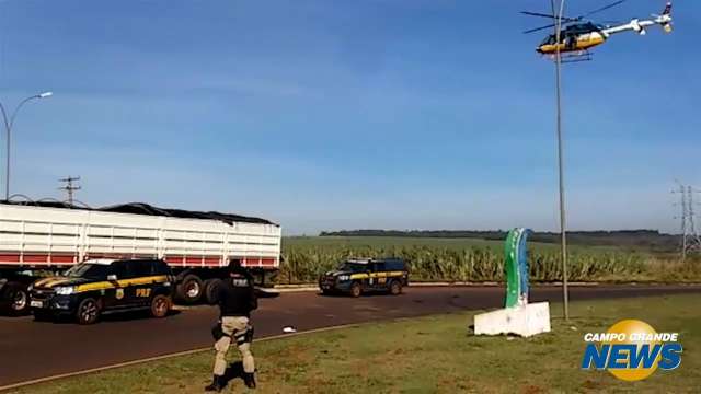 Carregado de maconha, motorista não escapa de helicóptero da PRF