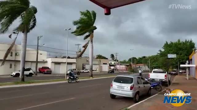 Ventania na manhã desta sexta-feira em Campo Grande