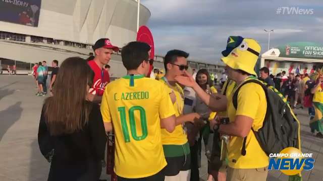 Torcida brasileira chega animada ao Rostov Arena