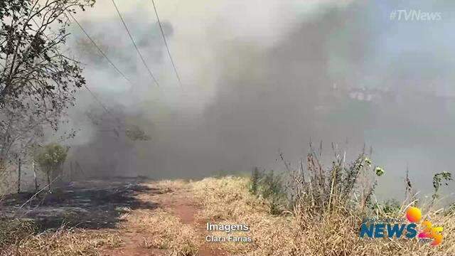 Vídeo mostra fumaça densa de incêndio no Seminário