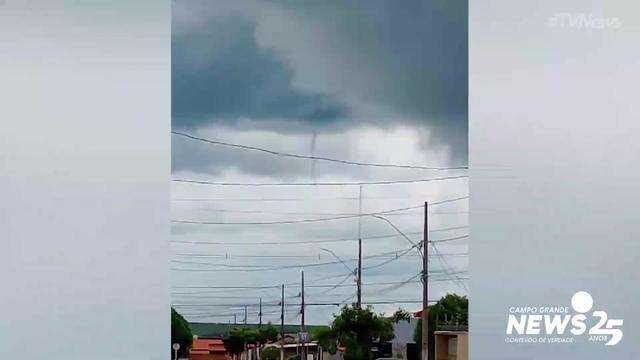 Nuvem funil chama atenção em Chapadão do Sul
