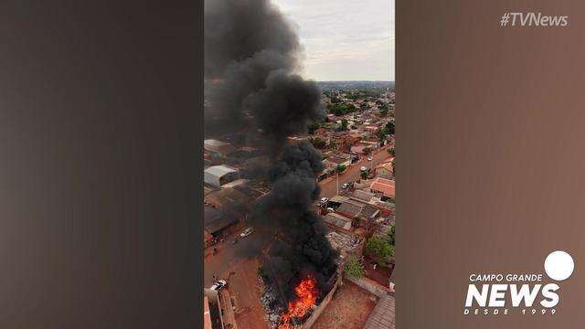 Incêndio no Jardim Leblon, visto do alto