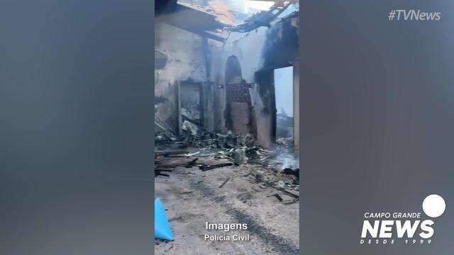 Estragos do incêndio em Jaraguari