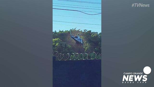 Helicóptero de apoio na operação Eris da Policia Civil