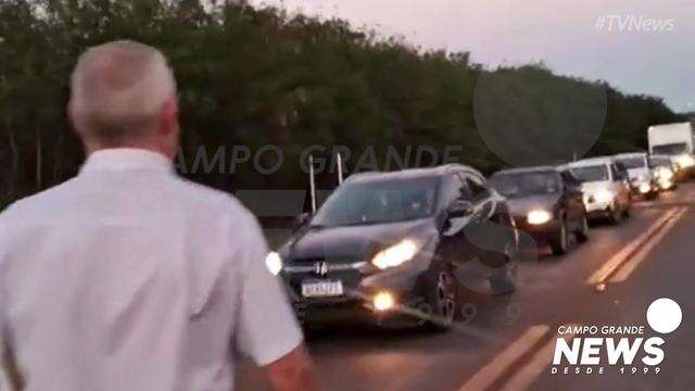Manifestação na BR-463 em Dourados